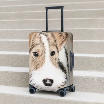 【LZ】▫  Fio Fox Terrier (2) Mala Capa Viagem Protector Férias Prático Bagagem Suprimentos