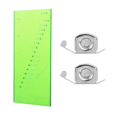 Seam Guide Ruler Set 3Pcs, 2 Magnetic Seam Guid and Seam Allowance Ruler,Seam Gauge for 1/8 to 2 Inch Straight Line Hems