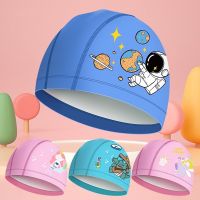 【health】 Boys Girls Swimming Cap Summer Fashion Cute Cartoon Design PU Silicone Waterproof Cap for Kids