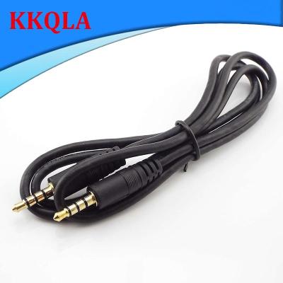 QKKQLA 3.5mm Male to Male 4Pole Stereo Extension Cable Cord AUX Microphone Earphone Audio Adapter for Smartphones Tablet