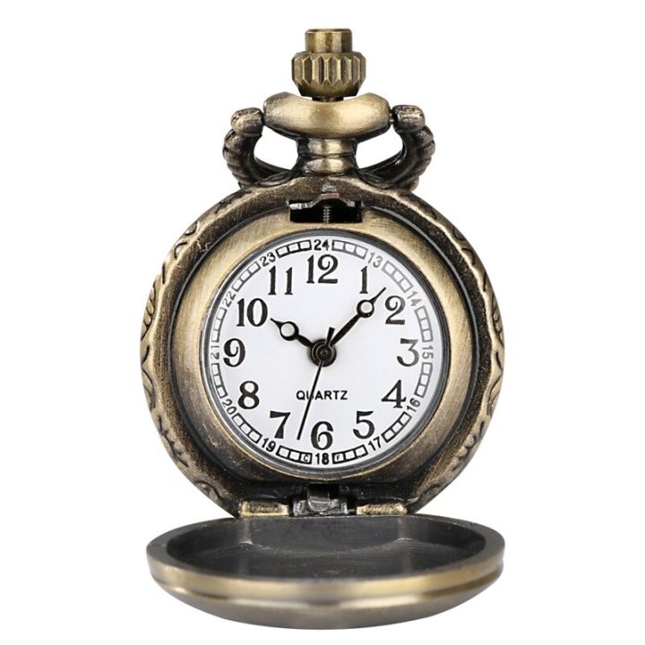 นาฬิกาพกลายสัตว์ควอตซ์แบบจิ้งจกตุ๊กแกแนววินเทจสร้อยคอนาฬิกาพกขนาดเล็กสีบรอนซ์สำหรับผู้ชายและผู้หญิง