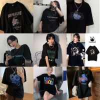 [พร้อมส่ง] Sister เสื้อยืด?สีดำลายรวม? สไตส์เกาหลี ลายสกีน ตัวใหญ่ เสื้อยืดงานดี เนื้อผ้าดี C1-9