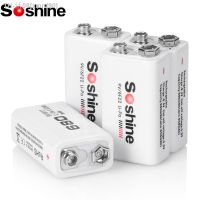 ljmu15 Soshine 4PC 6F22 9V 680mAh Lithium Rechargeable Battery 6F22 9 Volt Li-Po Batteries for Radio Electronic Thermometer Smoke Alarm