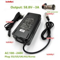 Ku3n8ky1 2023คุณภาพสูง58.8V ที่ชาร์จจักรยานไฟฟ้า3A 1อันสำหรับ14S 48V/52V แบตเตอรี่ลิเธียมแข็งแรงคุณภาพสูง E-Bike พร้อมขั้วต่อ XLR พัดลมทำความเย็น