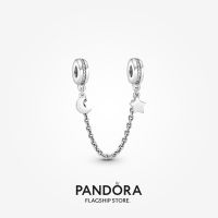 Official Store Pandora Half Moon &amp; Star Safety Chain Charm