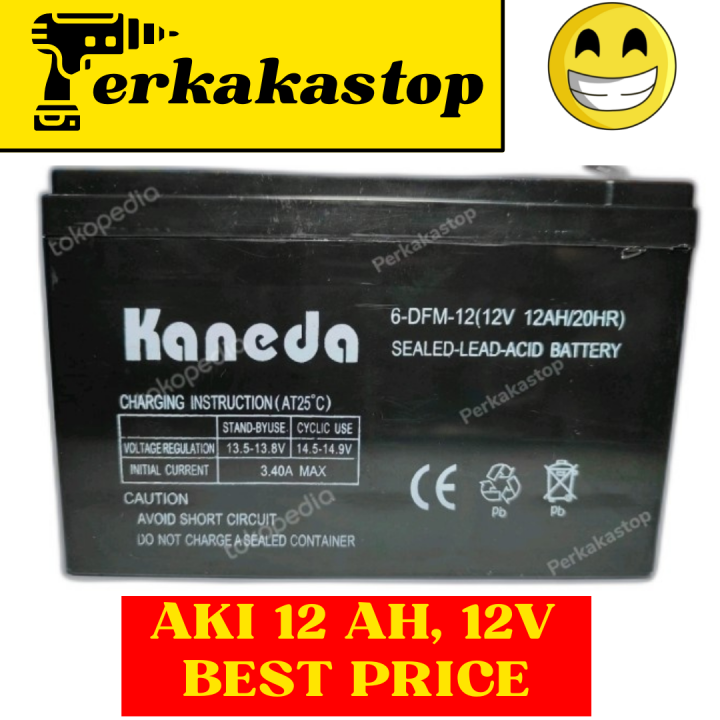 Aki Motor Listrik 12V 12AH KANEDA Aki VRLA 12 AH | Lazada Indonesia