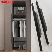 NAIERDI 800mm Aluminum Alloy Long Furniture Handles Black Hidden Cabinet Handle Cupboard Pulls Drawer Knobs Door Hardware Door Hardware