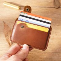 Moterm Retro Leather Card Wallet Men Business Bank Card Holder Thin Credit Card Case Convenient Small Cards Pack Cash Pocket Card Holders