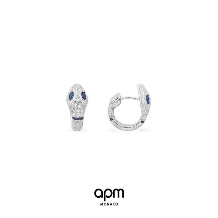 With APM Box] Ready Stock Monaco Exotic BlueEyed Snake Earrings