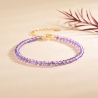 ✧๑ஐ สร้อยข้อมืออเมทิสต์ธรรมชาติ Ultra-fine 3mm Amethyst Abacus Bead Cut สร้อยข้อมือสำหรับสร้อยข้อมือของขวัญแฟน