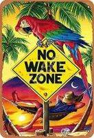 ตกแต่งผนังที่สะดุดตาขนาด12นิ้วโลโก้ป้ายดีบุกแนววินเทจแบบ No Wake Zone