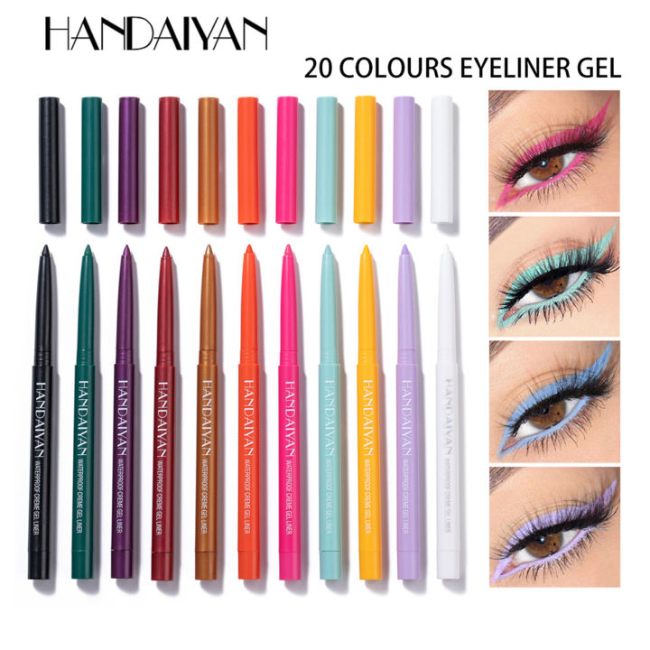 เรา20สีเคลือบอายไลเนอร์กันน้ำไม่รอยเปื้อนติดทนนานหมุนอายไลเนอร์ผู้หญิงแต่งหน้าเครื่องสำอาง