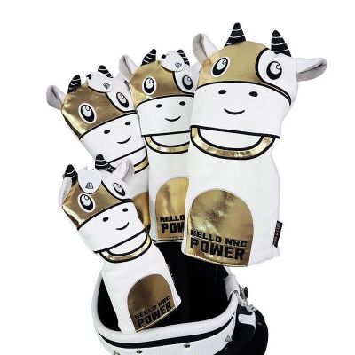 ●◊◐ Golf Club Cover Cartoon Cow 135 UT for Driver Fairway Covers Hybrid Woods Waterproof PU Leather Universal Headcovers Protector