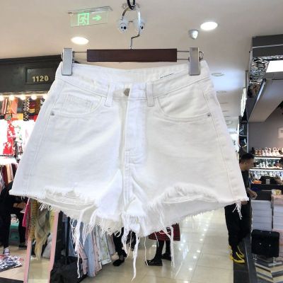 Shorts Women Spring And Summer Ripped Denim Shorts Womens High Waist Irregular White Short Pants Ropa Mujer