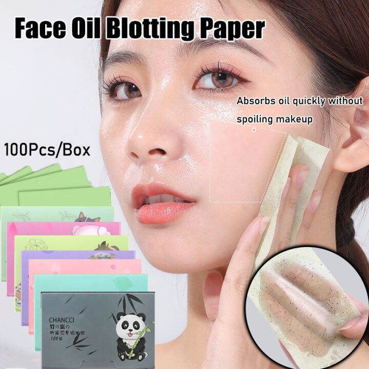 100ชิ้น/กล่อง Face Oil Blotting Paper Protable Matting Face Wipes