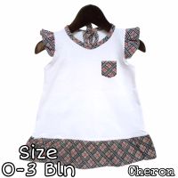 Cheron 22653-ชุดเดรสเด็กผู้หญิง Baju Bayi Perempuan เด็กเกิดใหม่0-6เดือนใหม่ล่าสุด Kekinian กระป๋องสำหรับใส่ไปตามถนนท่องเที่ยวผ้าฝ้ายสีขาวผ้าแอช