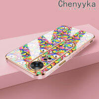 เคส Chenyyka สำหรับ OPPO Reno 8T 4G Reno 8T 5G A1 Pro 5G เคสการ์ตูนหมีหลากสีกรอบสี่เหลี่ยมเคสมือถือซิลิโคนหรูหราใหม่กันกระแทกฝาครอบหลังป้องกันเลนส์กล้อง