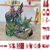 Boots Flower Oil Lamp Rabbit Leaves Metal Cutting Dies Scrapbook Diary Decoration Embossing Template DIY Greeting Card 2021 New  Photo Albums