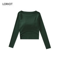 LORIOT เสื้อชั้นในกลวงออกเสื้อยืดสำหรับผู้หญิงเสื้อแขนยาวเสื้อยืดกลมคอเซ็กซี่ลำลอง SA1373เกาหลี