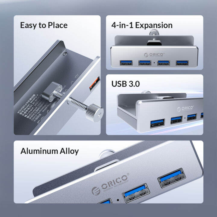 orico-คลิปประเภท-usb-3-0-hub-อลูมิเนียมภายนอก-4-พอร์ต-usb-splitter-adapter-สำหรับเดสก์ท็อปคอมพิวเตอร์แล็ปท็อปอุปกรณ์เสริม-mh4pu-kdddd