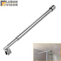 Stainless steel Shower Glass door fixed rod clamp Bathroom glass support bar Plane fixed Adjustable length  easy to install Cleaning Tools