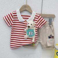 Baby Boy Polo Setชุดโปโลเด็กผู้ชายตุ๊กตาหมีแฟชั่น-6เดือน~1~2~3ปี