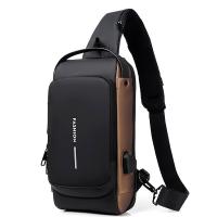 Men Multifunction USB Chest Bag Motorcycle Side Shoulder Bag For Men Crossbody Sling Bag Travel Chest Pack Messenger Bag Male