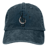 【Vintage cowboy hat】 Suitable For Both Fat And Thin Peaked Adjustable Cap Clef With Piano And Music Notes I Love Music Sale Outfit Print Classical Awesome Classical Style Washed Cap 8785