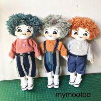 ตุ๊กตาผ้าแฮนด์เมด mymootoo แต่งชุดผ้าคราม