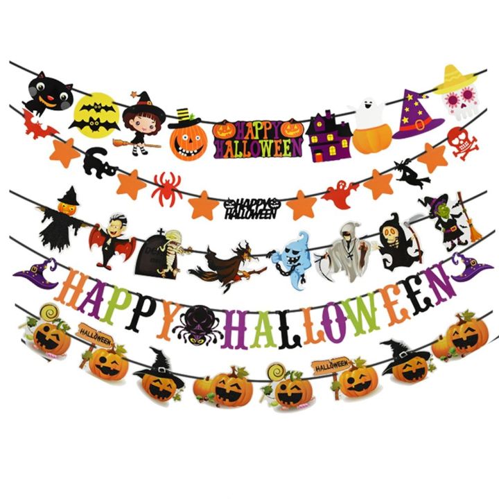 ฮาโลวีน-ฮาโลวีน-ใยแมงมุม-halloween-accessories-ผีแม่มดฟักทองค้างคาวกระดาษเสื้อยืดแฟนคลับอนิเมะอุปกรณ์ปาร์ตี้เครื่องประดับแบบแขวนแบนเนอร์ธงปักเป้าของขวัญสำหรับเด็กพวงมาลัยแมงมุม