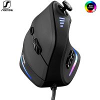 ZZOOI SeenDa Vertical Gaming Mouse Wired RGB Ergonomic Mouse USB Joystick Programmable Gaming Mice for PC Computer Gamers