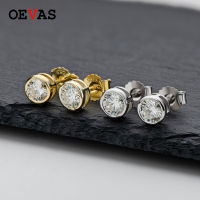 OEVAS Real 0.51 Carat D Color Moissanite Stud Earrings For Women Gold Color 100 925 Sterling Silver Sparkling Fine Jewelry