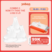 Combo 3 Núm Ty Thay Thế Silicone yoboo Loại 2 Lỗ Chất Lượng Nhật Bản