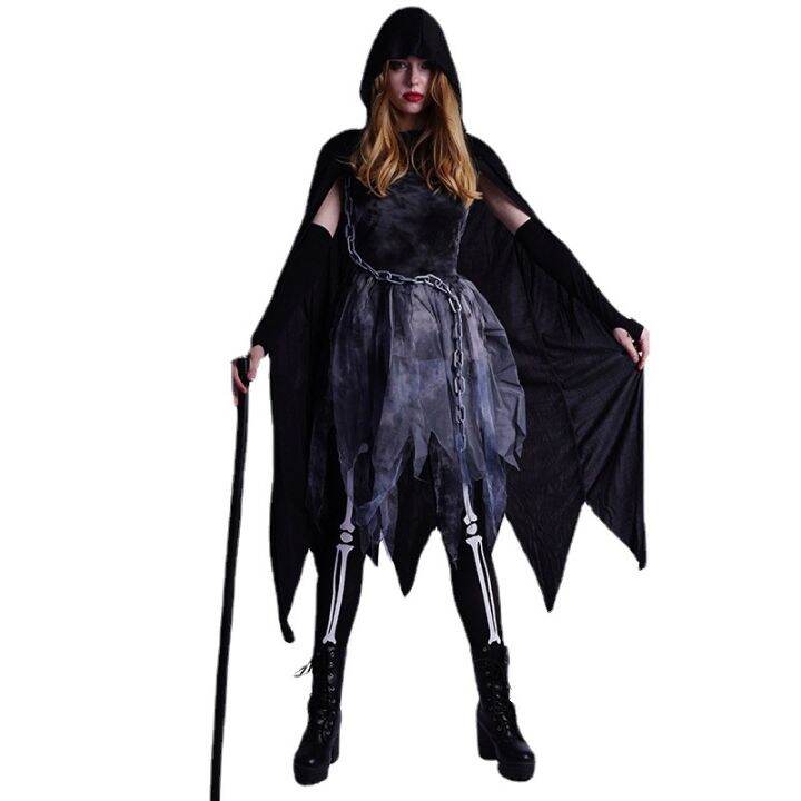 halloween-party-cosplay-costume-stage-costumes-uniforms-temptation-black-female-the-ghost-cloak-of-bone