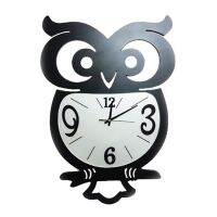 [Free ship] retro owl creative wall clock acrylic mute watch 14 inch living room