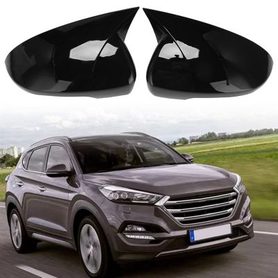 Car Ox Horn Rearview Side Glass Mirror Cover Trim Frame Side Mirror Caps for Hyundai Tucson 2015-2020