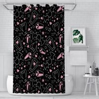 Pastel Goth Vampire Bathroom Shower Curtains Monster High Draculaura Doll Waterproof Partition Curtain Home Decor Accessories