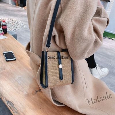 【hot sale】✗ C16 Mini Bucket Bag Canvas Bag PU Leather Sling Bag Women Shoulder Bag