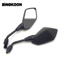 Carbon Fibre Pattern Universal 10mm Motocycle Mirror Moto Rearview Side Mirror FOR Kawasaki Versys 1000 650 ER6N ER6F Z300 Z125