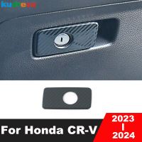 ที่เก็บของเหมาะสำหรับกล่องถุงมือขอบฝาครอบที่จับรถยนต์สำหรับ Honda CRV CR-V 2023 2024อุปกรณ์ตกแต่งทำจากคาร์บอนไฟเบอร์