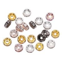 ✿♦ 50/100pcs 4 6 8 10mm Gold Color Rhinestone Rondelles Crystal Bead Loose Spacer Beads for DIY Jewelry Making Accessories Supplies