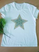 K132 เสื้อยืดผู้หญิง แต่งเพชร ลายดาวดวงใหญ่ The Biggest shining star by kunibrand