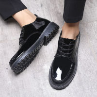 Men Dress Shoes Fashion Men Shoes Men Trend Bring Business Leather Shoes Casual Shoes รองเท้าหนังสุภาพบุรุษ (สีดำ)