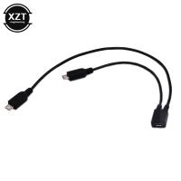 Micro USB 2.0 Y Splitter USB 1 Female to 2 Male Data Charge Extension Cord for Nokia Toshiba high quality Cable