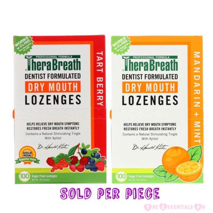 1pc TheraBreath Dry Mouth Lozenge Tart Berry Mandarin Mint Restores ...