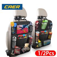 Auto Back Seat Organizer with Touch Screen Tablet Holder Car Backseat Protector Kick Mats Travel Storage Bag for Kids Children