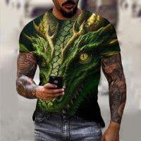 2 Kaus Pria Untuk Pakaian Uniseks Gambar Naga Grafis 3D Atasan Musim Panas Leher-Lengo-O Lengan Pendana Kasual Kaus Streetwear