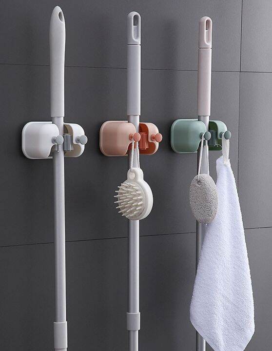 1pcs-non-marking-mop-hook-free-punching-fashion-hit-color-broom-holder-mop-entrainment-hook-mop-holder