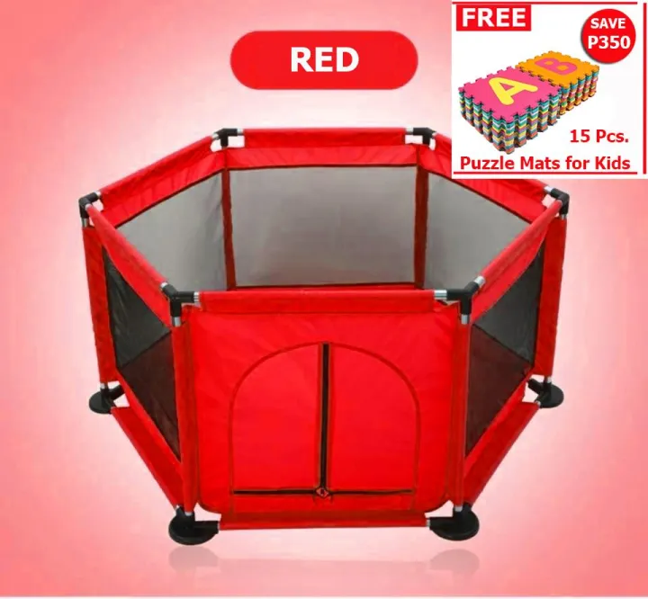 Playpens for kids with Free Puzzle Mat Play Yards Fun Activity for
