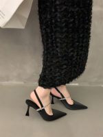 Sm fragrance s h black high heels g womens shoes 23 and summer sle Fren shoes -GGX23722✣☢